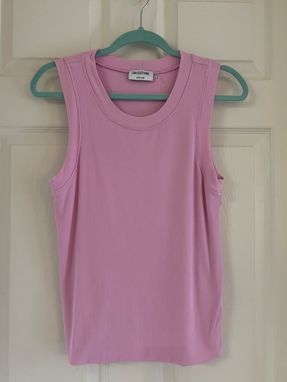 LNA Jones ribbed tank. Light pink. NWOT. No flaws. Size XL.